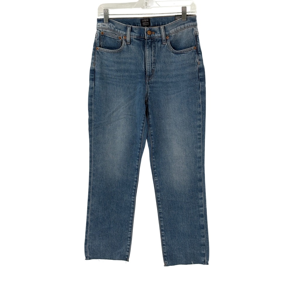 J. Crew Jeans Essential Straight Women Size 27 Blue High Rise Stretch New